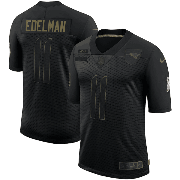 Men's New England Patriots #11 Julian Edelman 2020 Black Salute To Service Limited Stitched Jersey